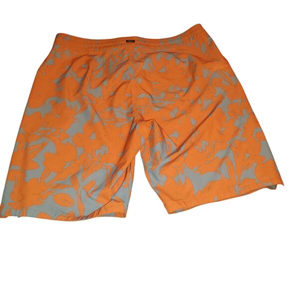 Prana Size 33/34 Men's Fenton Board Shorts Pocket UPF 50 9" Inseam Orange Geo - Picture 3 of 9